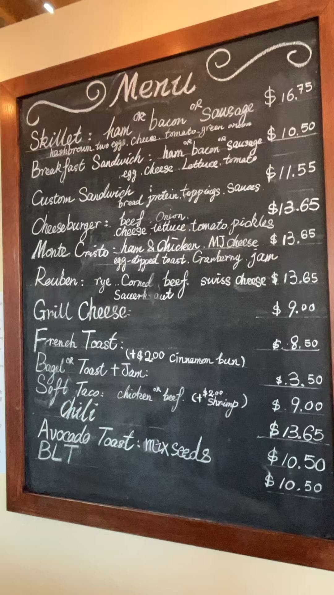 menu